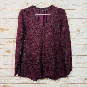 NIC+JOE Women's Wine Pullover Sweater Size PS